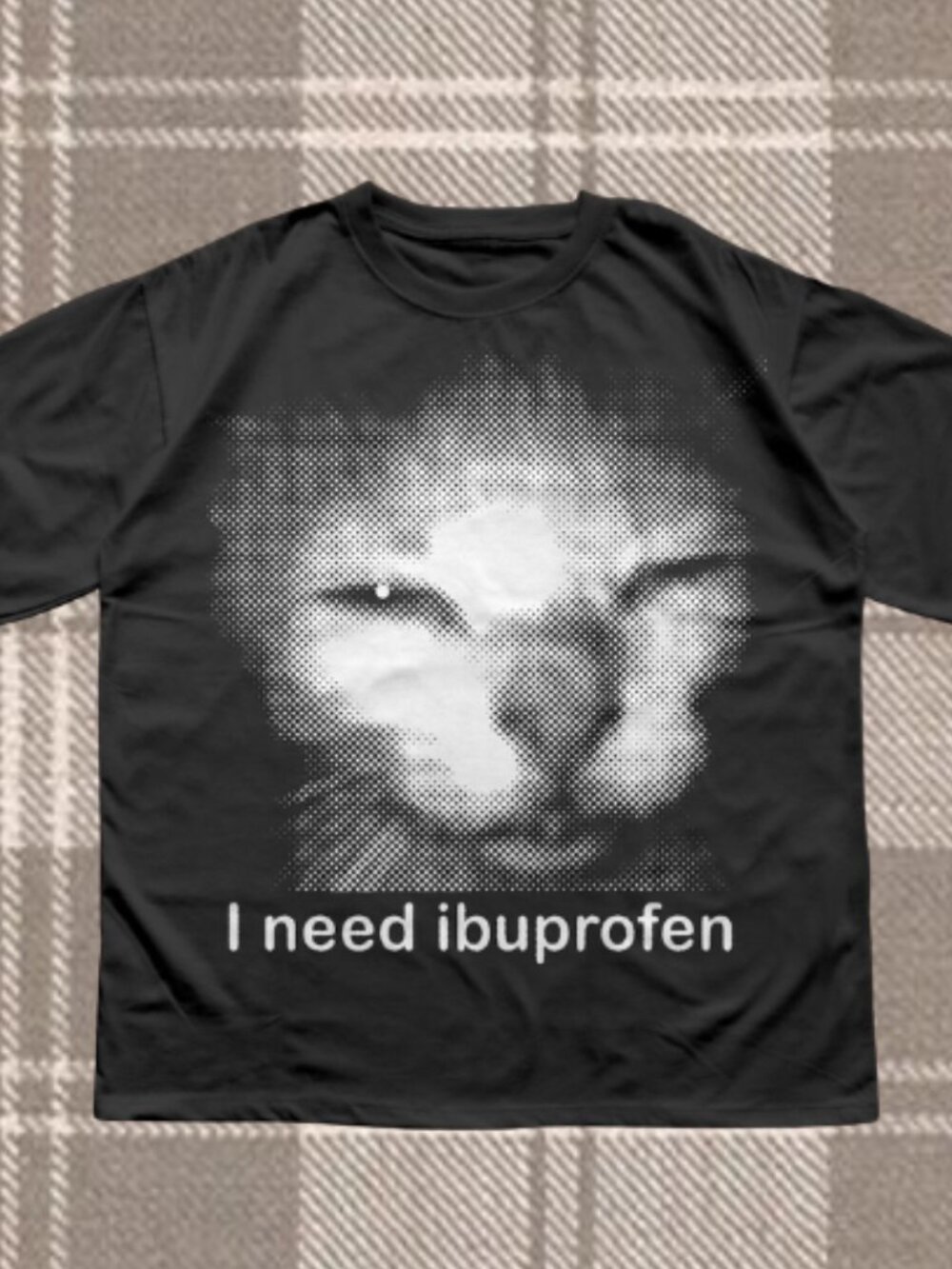 Funny Graphic Cat T-shirt Black